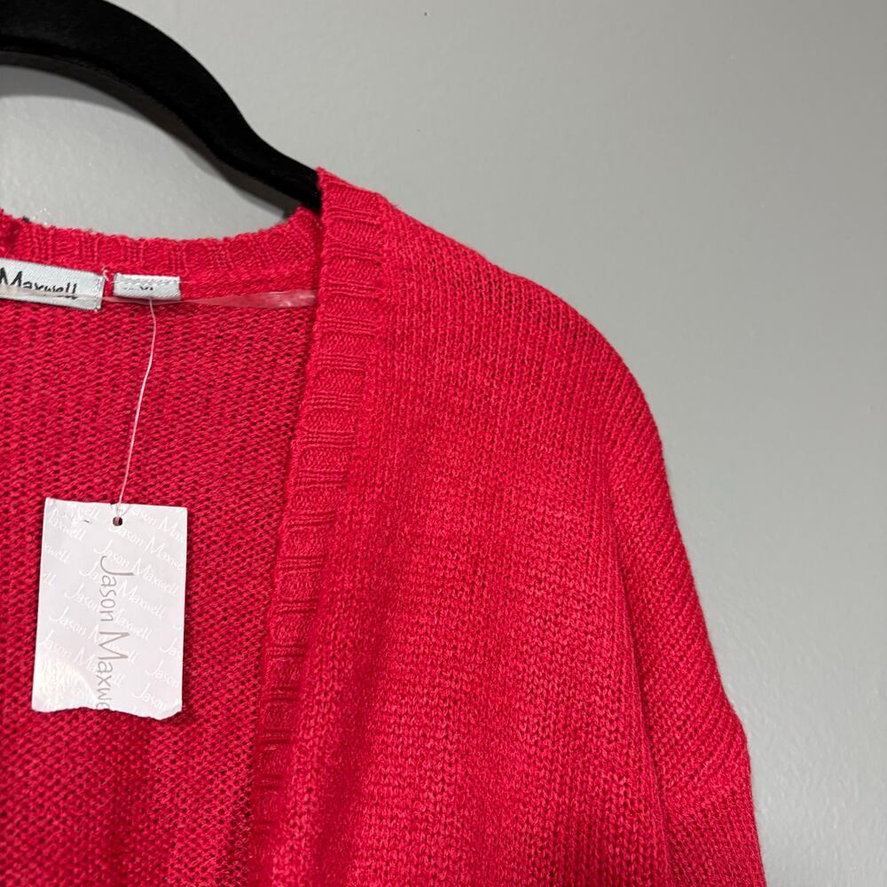 Jason Maxwell NWT Women's Red Tunic Length Cardigan Sweater - Size XL - Holiday - Picture 2 of 7